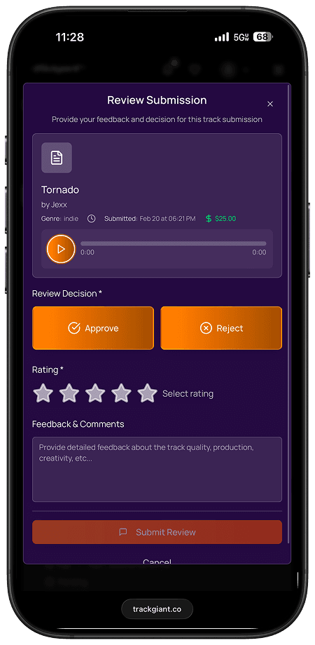 Review Submission on TrackGiant